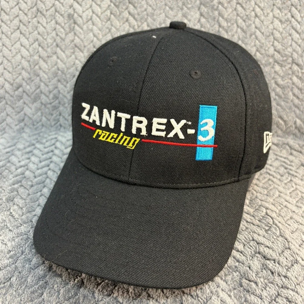 New Era Zantrex-3 Racing Hat Black Adjustable Baseball Cap Embroidered Logo